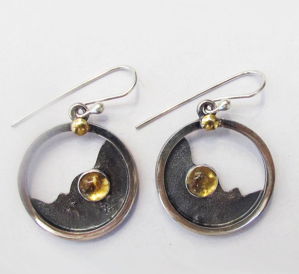 Sterling Silver and Gold Citrine Earrings